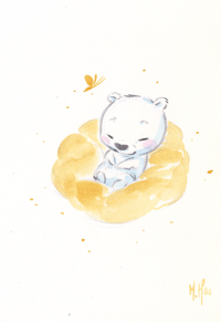 Golden Lullabies: Baby Polar Bear 5x7" Print