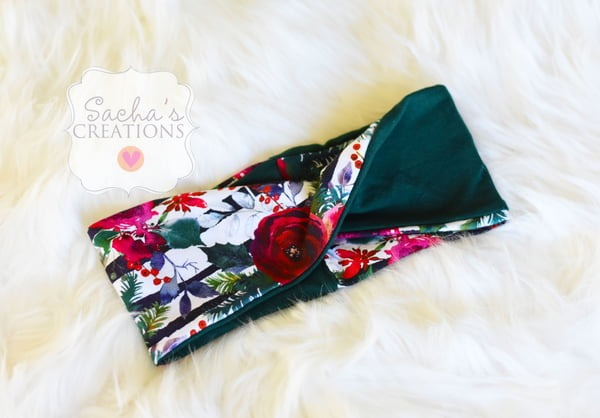 Image of Holiday Floral Twisted Headband