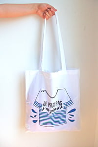 Image 1 of Totebag Marinière Je Peux Pas J'ai Piscine