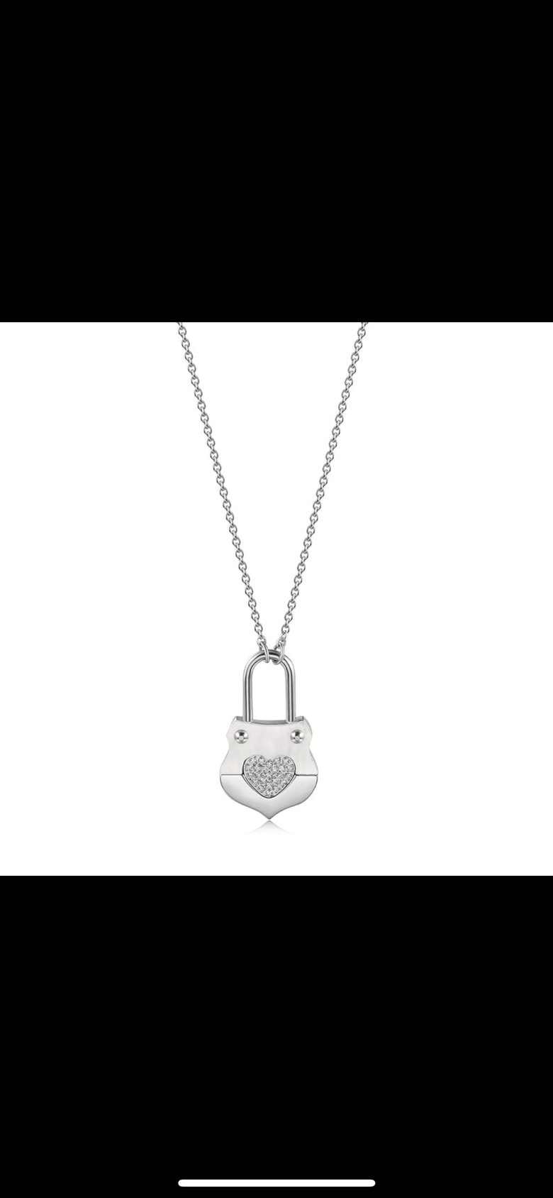 Image of Pearl Heart Lock Necklace 
