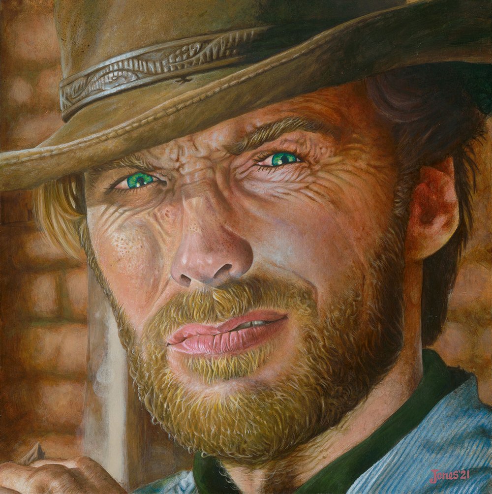 'Clint Eastwood Portrait' Giclée Print