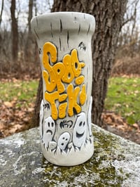 Image 2 of SPOO-TIKI "Tombstone Gray" & Orange 28 oz 9" Tiki Mug + Extras!