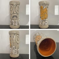 Image 3 of SPOO-TIKI "Tombstone Gray" & Orange 28 oz 9" Tiki Mug + Extras!