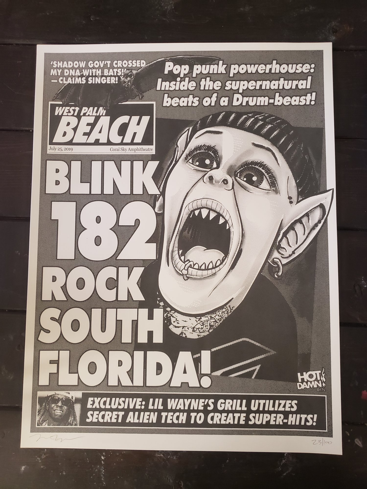 Blink 182 Gig Poster West Palm Beach
