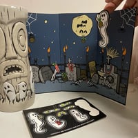 Image 5 of SPOO-TIKI "Fresh Grave Brown" & Green 28 oz 9" Tiki Mug + Extras!