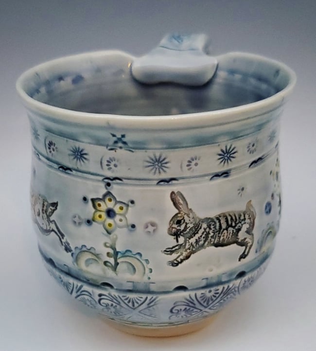 Running Rabbit Porcelain Mug