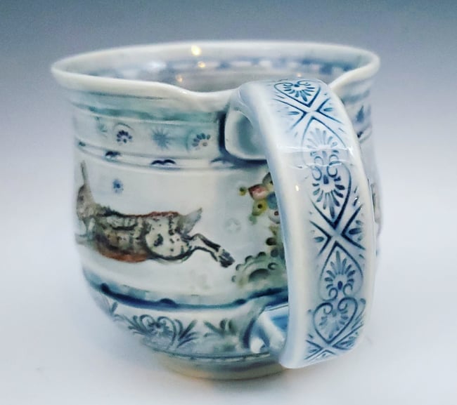 Running Rabbit Porcelain Mug