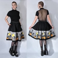 Image 1 of Black Cat Circle Skirt (with pockets)