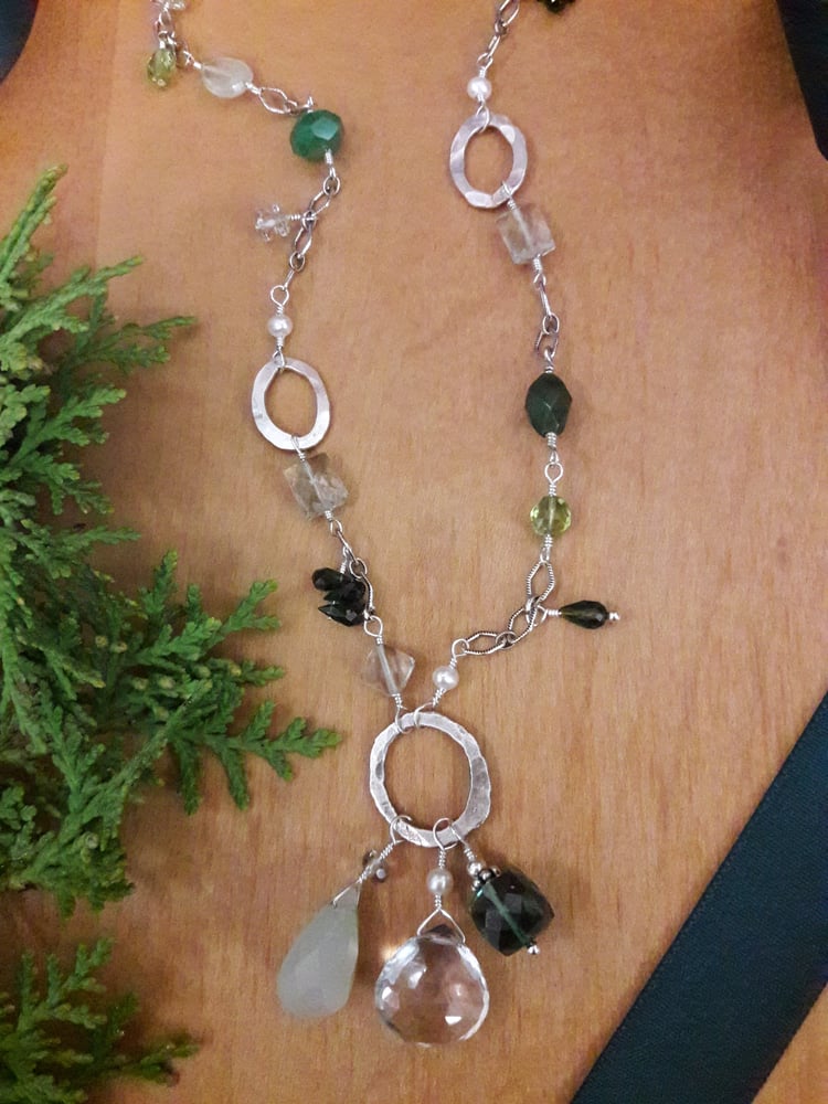 Image of "Greens" Multi Gem Necklace 4VZ