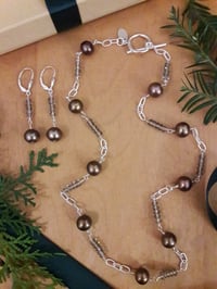 Image 2 of Chocolate Pearls with Smoky Topaz Roundels 4VP