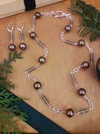Image 3 of Chocolate Pearls with Smoky Topaz Roundels 4VP