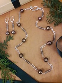 Image 4 of Chocolate Pearls with Smoky Topaz Roundels 4VP