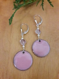 Image 2 of Enameled Penny Earrings, Lavender, 4WJ
