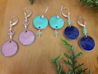 Image 5 of Enameled Penny Earrings, Lavender, 4WJ