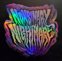 Non-binary Nightmare holographic sticker 