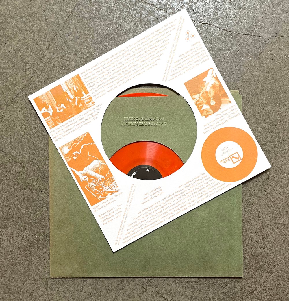 MAYROC/SARDONICUS•••Split 7"••• ORANGE VINYL + SARDONICUS BOOKLET - EDITION OF 35