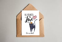 Carte Chat All you need is love et un chat