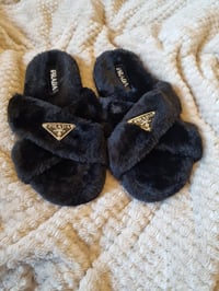 Image 1 of Milano faux fur slides 
