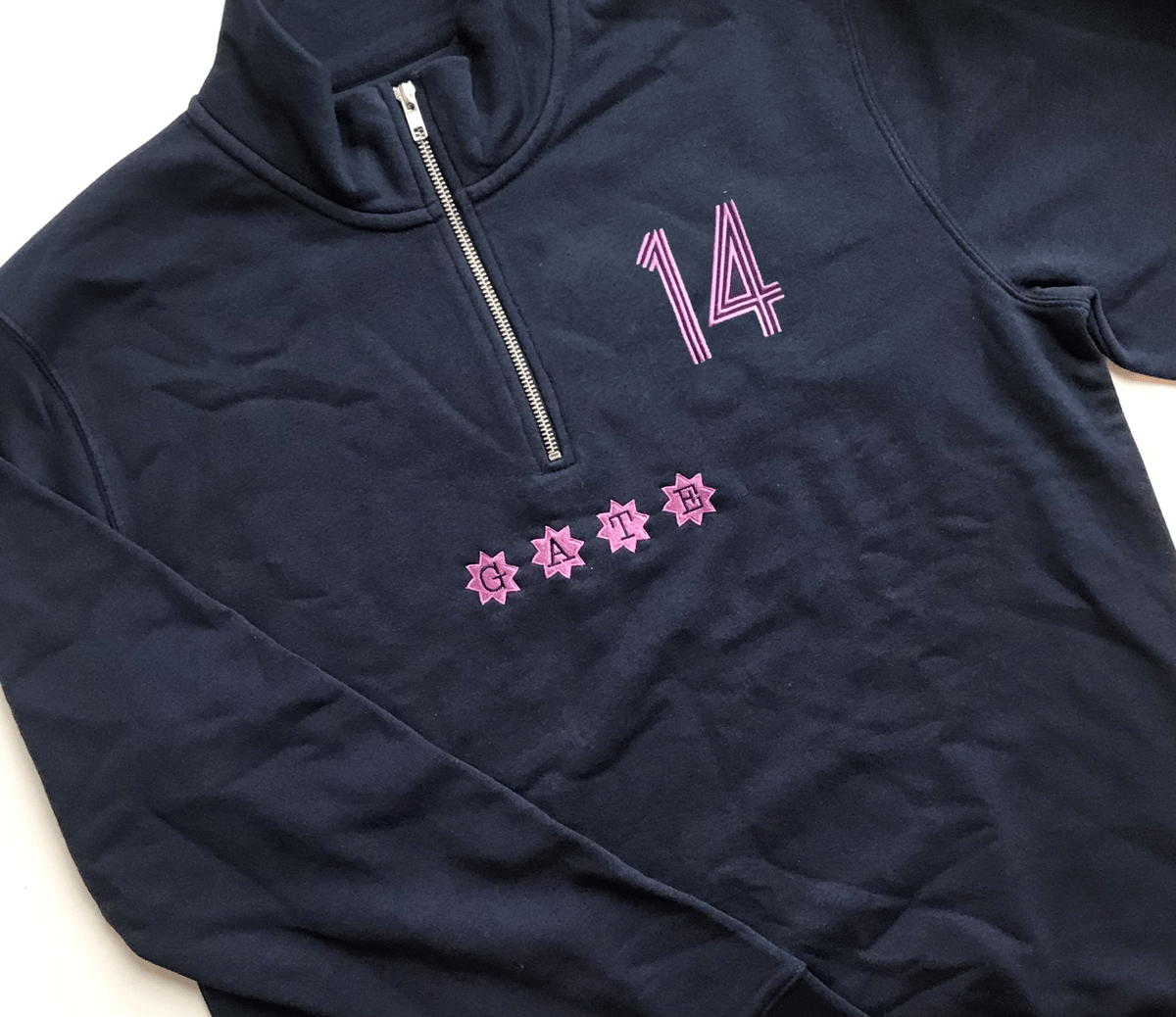 Image of SALE: 1/4 Zip Spellout Sweat