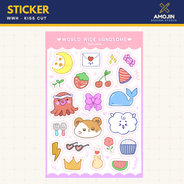 Image of STICKER: WWH - Kiss Cut