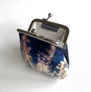 Image of Blue grasses, velvet kisslock coin purse