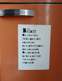 Pochoir "Bilan"