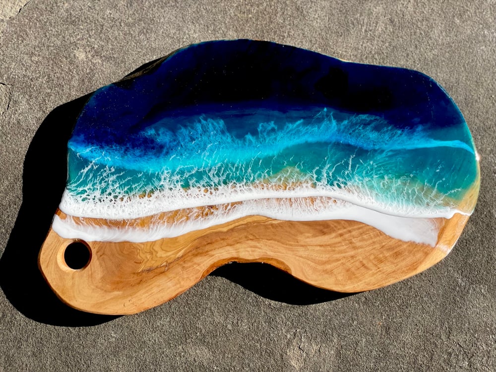 Image of Olive Wood Seascape Charcuterie Board #3