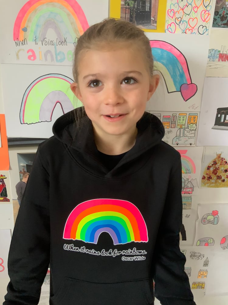 Image of Kids Black Rainbow Hoodie