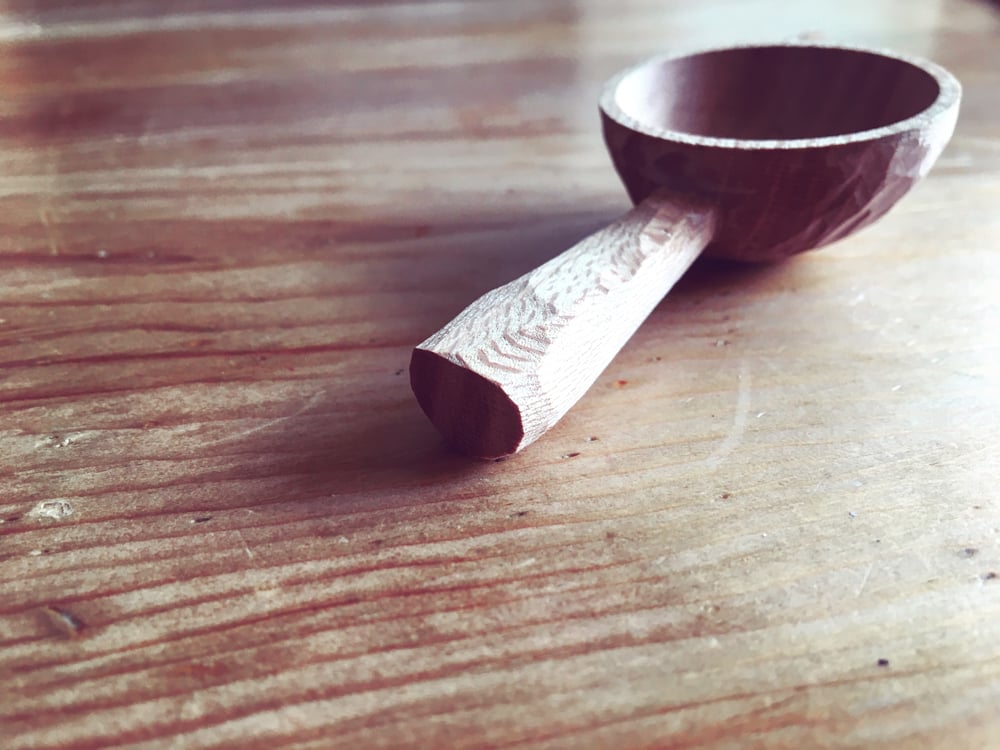 Image of small carved tea scoop