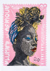 Affiche Plumes d'Afrique - Linogravure 