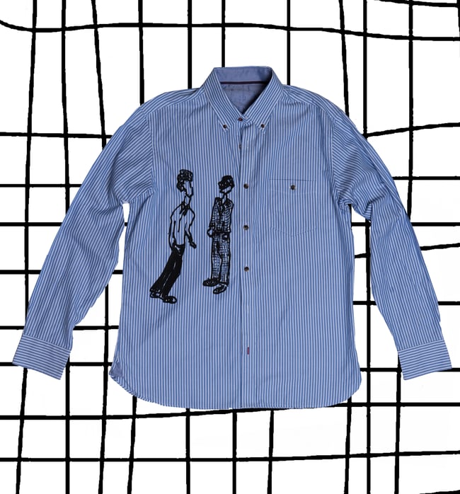 DARK BLUE & WHITE STRIPE  