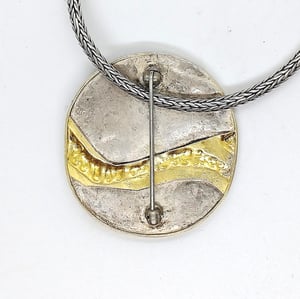 Image of Gold and Silver Fused Pendant with Opal