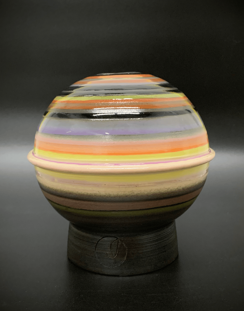 Image of Sediment Coin Jar | Orange, Black and Purple Color 