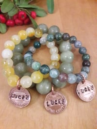Image 1 of Lucky Penny Agate Mala style Bracelets