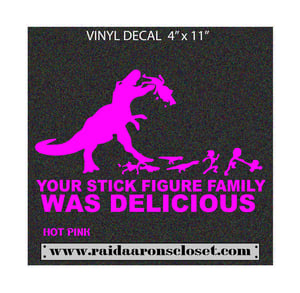 Image of Stick Figure Family Dino Lunch Vinyl Decal