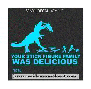 Image of Stick Figure Family Dino Lunch Vinyl Decal
