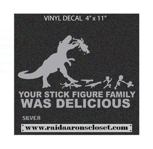 Image of Stick Figure Family Dino Lunch Vinyl Decal
