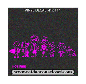 Image of Stick Figure Family Vinyl Decal Set 2