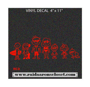 Image of Stick Figure Family Vinyl Decal Set 2
