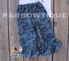 Denim Paisley Ruffled Pants