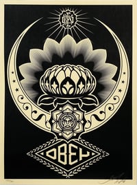 Image 1 of "Lotus Ornament" in black/red, Shepard Fairey