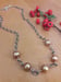 Image of Antiqued Link Necklace with Taupe Pearls 5GH
