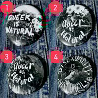 Image 2 of LGBTQA is Natural Buttons - Black & White