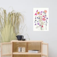 Image 4 of Cotton Candy Dahlias- Poster Print