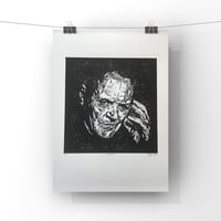 Image 1 of Anthony Hopkins. Hand Made. Original A4 linocut print. Limited and Signed. Art.