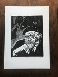 Image 2 of Augustus John. Hand Made. Original A4 linocut print. Limited and Signed. Art.