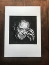 Anthony Hopkins. Hand Made. Original A4 linocut print. Limited and Signed. Art.