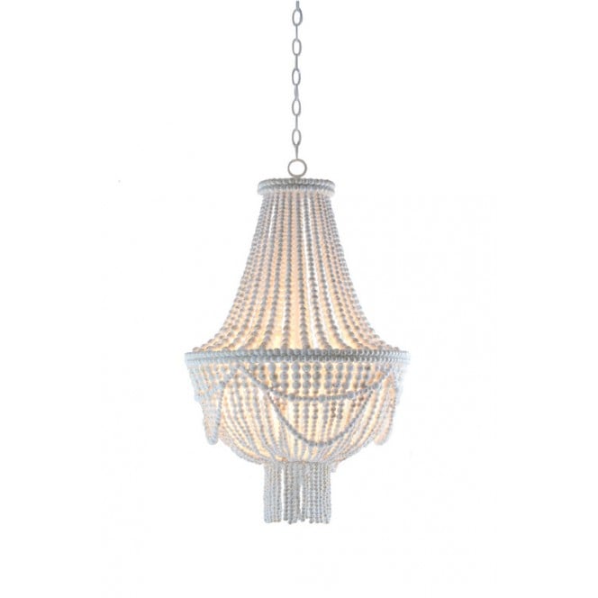 Image of Lampadario luxury legno crema