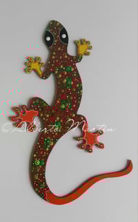 Lizard - Gecko 5/ dot art mdf/ handpainted/ Gift ideas/ by Alberto Martin