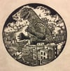 Gojira Block Print